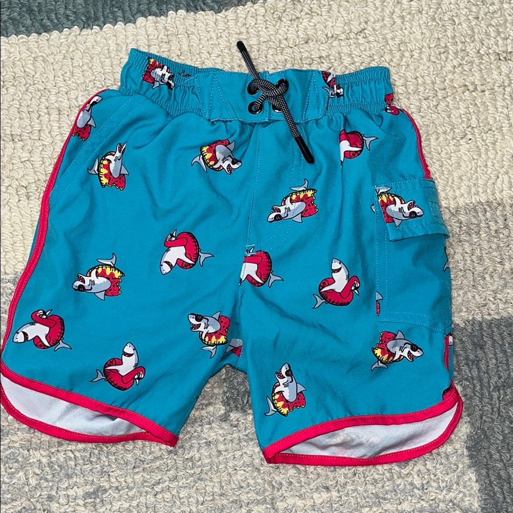 Sovereign Code Shark Print Swim Shorts 4T
